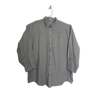 L.L.Bean Men's Long Sleeve Button Down Cotton Blend Shirt Blue REG 18-33